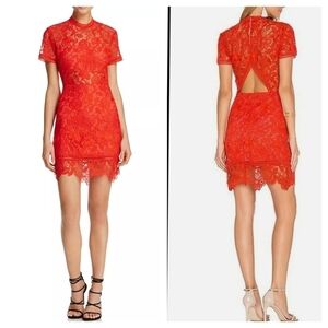Lovers + Friends Mon Amour Red Lace Dress